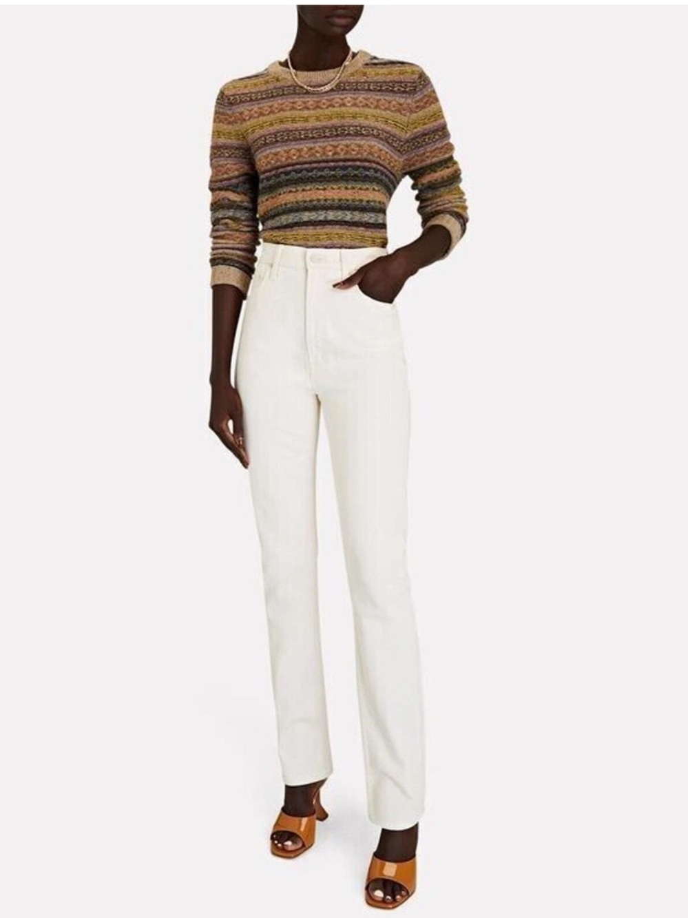 MOTHER High Waisted Rider Skimp White Totally Innocent Wash Jeans